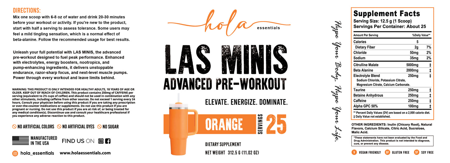 LAS MINIS PRE-WORKOUT ORANGE FLAVOR