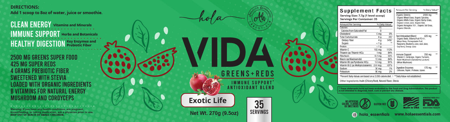 VIDA GREENS + REDS holaessentials